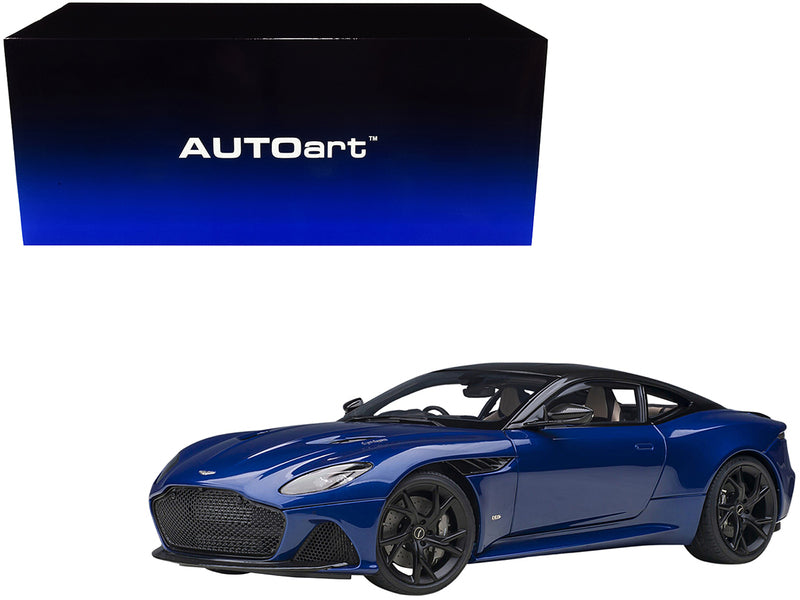 Aston Martin DBS Superleggera RHD (Right Hand Drive) Zaffre Blue Metallic with Carbon Top and Carbon Accents 1/18 Model Car by Autoart - Premium  from Rapidvehicles - Just $316.99! Shop now at Rapidvehicles