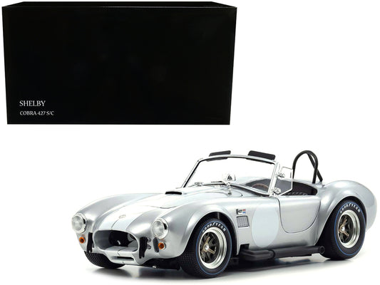 Shelby Cobra 427 S/C Silver Metallic with White Stripes 1/18 - Premium  from Rapidvehicles - Just $277.99! Shop now at Rapidvehicles