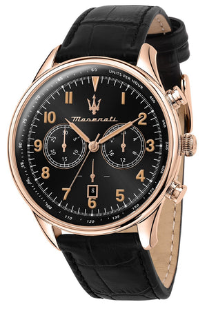 Maserati Tradizione Chronograph Black Sunray Dial Quartz R8871646001 100M Men's Watch - Premium  from Rapidvehicles - Just $291.99! Shop now at Rapidvehicles