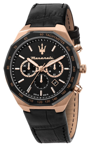 Maserati Stile Chronograph Black Matt Dial Quartz R8871642001 100M Men's Watch - Premium  from Rapidvehicles - Just $444.99! Shop now at Rapidvehicles