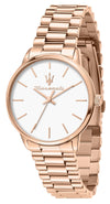 Maserati Royale Rose Gold Tone Stainless Steel White Dial Quartz R8853147506 Women's Watch