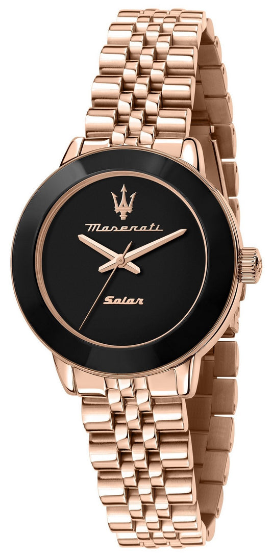 Maserati Successo Solar Black Dial Quartz R8853145513 Women's