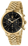 Maserati Epoca Gold Tone Chronograph Black Dial Quartz R8873618023 100M Men's Watch - Premium  from Rapidvehicles - Just $394.99! Shop now at Rapidvehicles