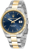 Maserati Competizione Two Tone Stainless Steel Blue Dial Quartz R8853100027 100M Men's Watch - Premium  from Rapidvehicles - Just $239.99! Shop now at Rapidvehicles