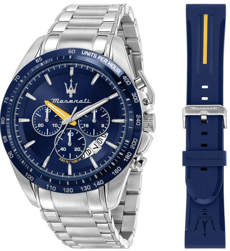 Maserati Modena Edition Chronograph Stainless Steel Blue Dial Quartz R8871612039 100M Men's Watch Gift Set - Premium  from Rapidvehicles - Just $618.99! Shop now at Rapidvehicles