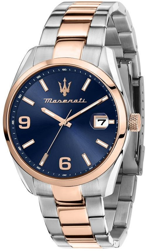 Maserati Attrazione Two Tone Stainless Steel Blue Dial Quartz R8853151006 Men's Watch - Premium  from Rapidvehicles - Just $267.99! Shop now at Rapidvehicles