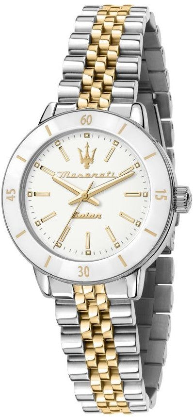 Maserati Successo Two Tone Stainless Steel White Dial Solar - Premium  from Rapidvehicles - Just $346.99! Shop now at Rapidvehicles