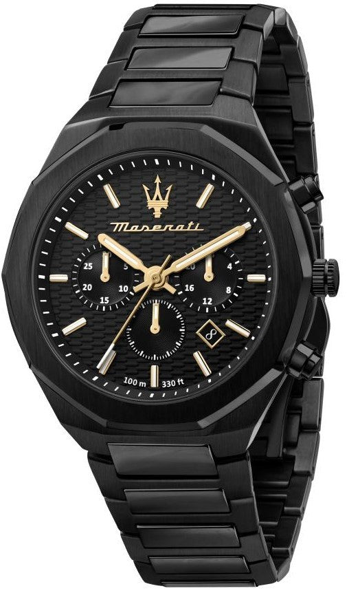 Maserati Stile Chronograph Stainless Steel Black Dial Quartz R8873642005 100M Men's Watch - Premium  from Rapidvehicles - Just $488.99! Shop now at Rapidvehicles