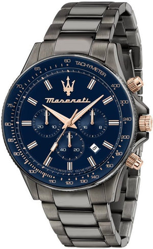 Maserati Sfida Chronograph Stainless Steel Blue Dial Quartz R8873640001 100M Men's Watch - Premium  from Rapidvehicles - Just $416.99! Shop now at Rapidvehicles