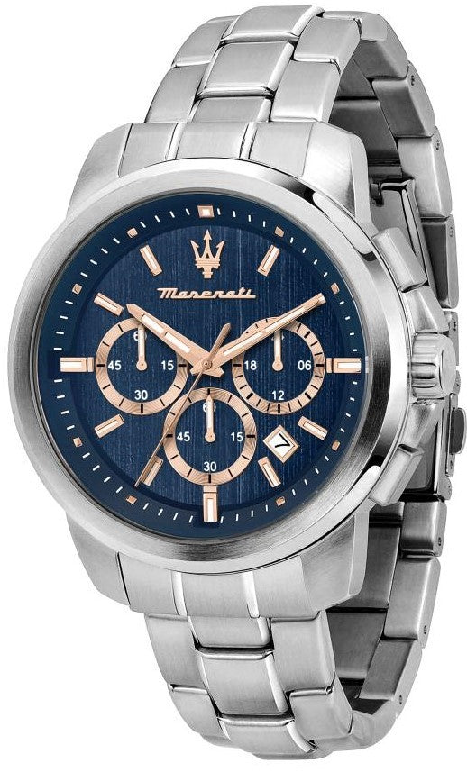 Maserati Successo Chronograph Stainless Steel Blue Dial Quartz R8873621037 Men's Watch - Premium  from Rapidvehicles - Just $282.99! Shop now at Rapidvehicles