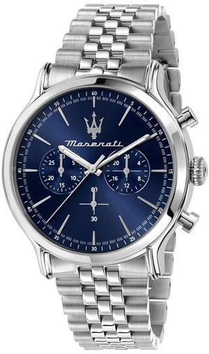 Maserati Epoca Chronograph Stainless Steel Blue Dial Quartz R8873618024 100M Men's Watch - Premium  from Rapidvehicles - Just $302.99! Shop now at Rapidvehicles