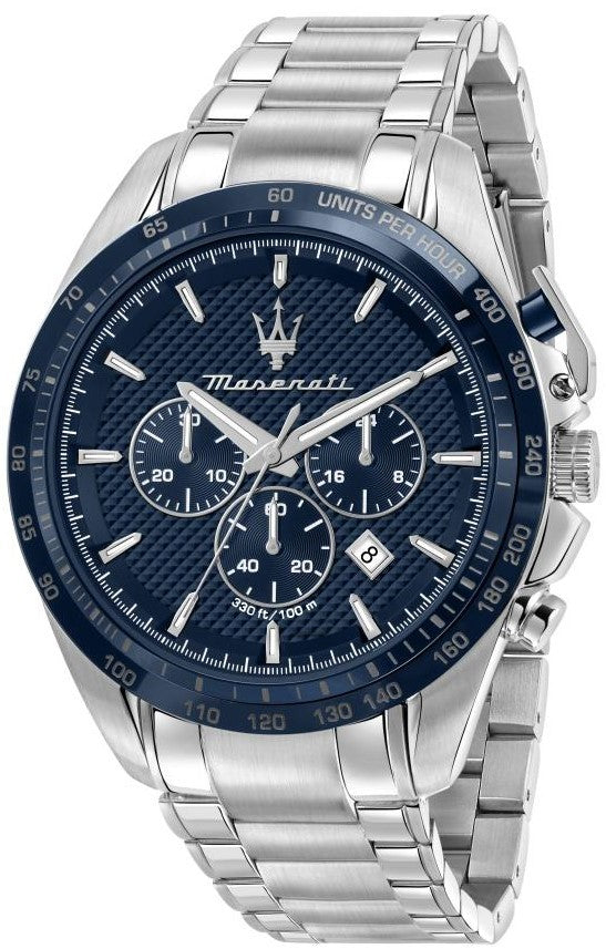 Maserati Traguardo Chronograph Stainless Steel Blue Dial Quartz R8873612043 100M Men's Watch - Premium  from Rapidvehicles - Just $343.99! Shop now at Rapidvehicles