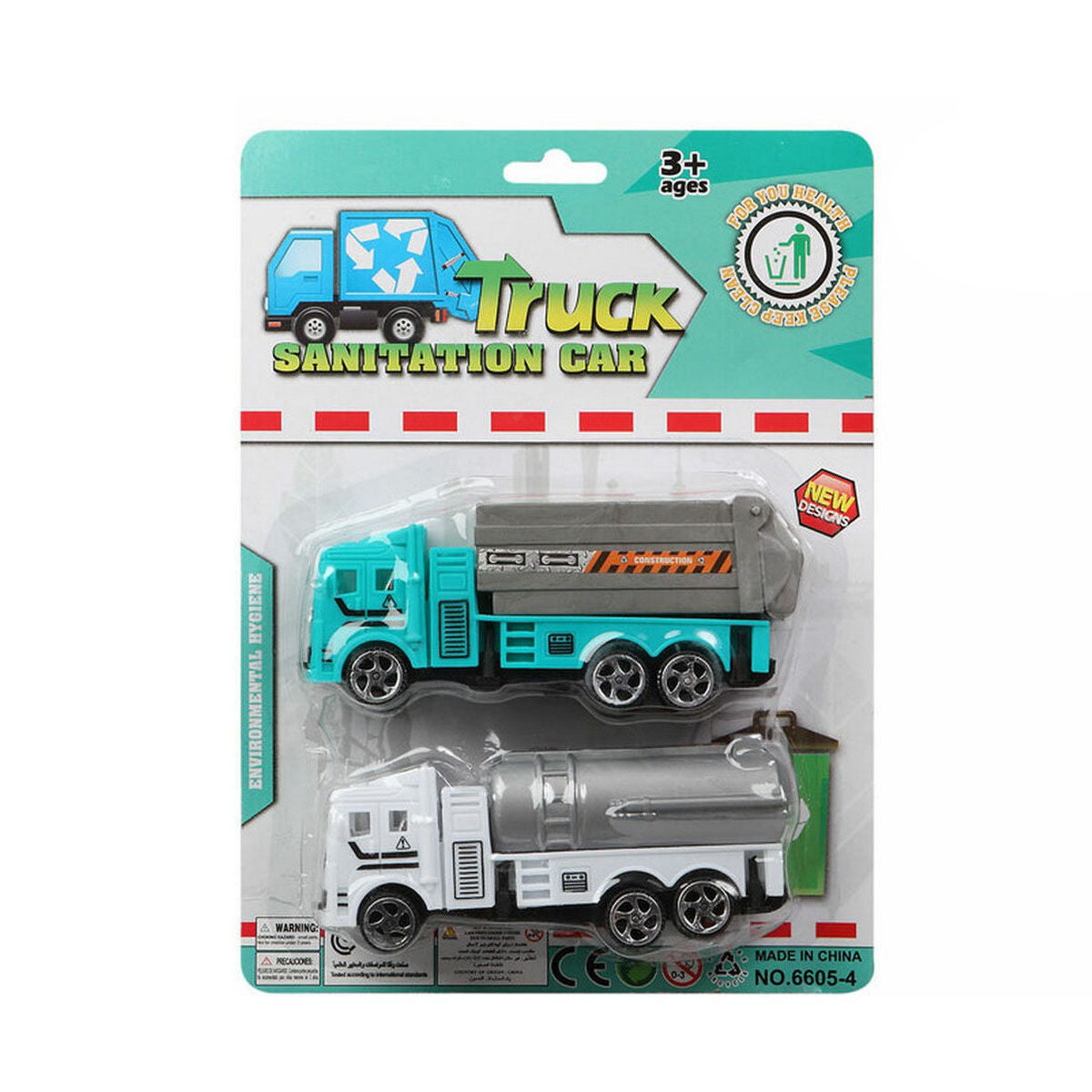 Set of cars Sanitation Cars Friction 26 x 19 cm - Premium  from Rapidvehicles - Just $9.99! Shop now at Rapidvehicles