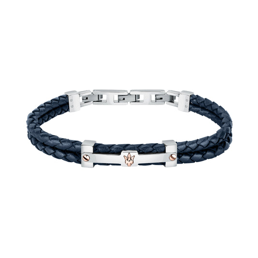 Maserati Jewels Recycled Leather And Stainless Steel Bracelet - Premium  from Rapidvehicles - Just $151.99! Shop now at Rapidvehicles