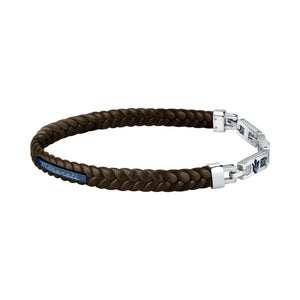 Maserati Jewels Recycled Leather And Stainless Steel Bracelet JM222AVE03 For Men - Premium  from Rapidvehicles - Just $106.99! Shop now at Rapidvehicles