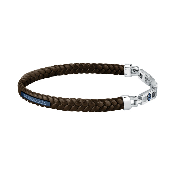 Maserati Jewels Recycled Leather And Stainless Steel Bracelet