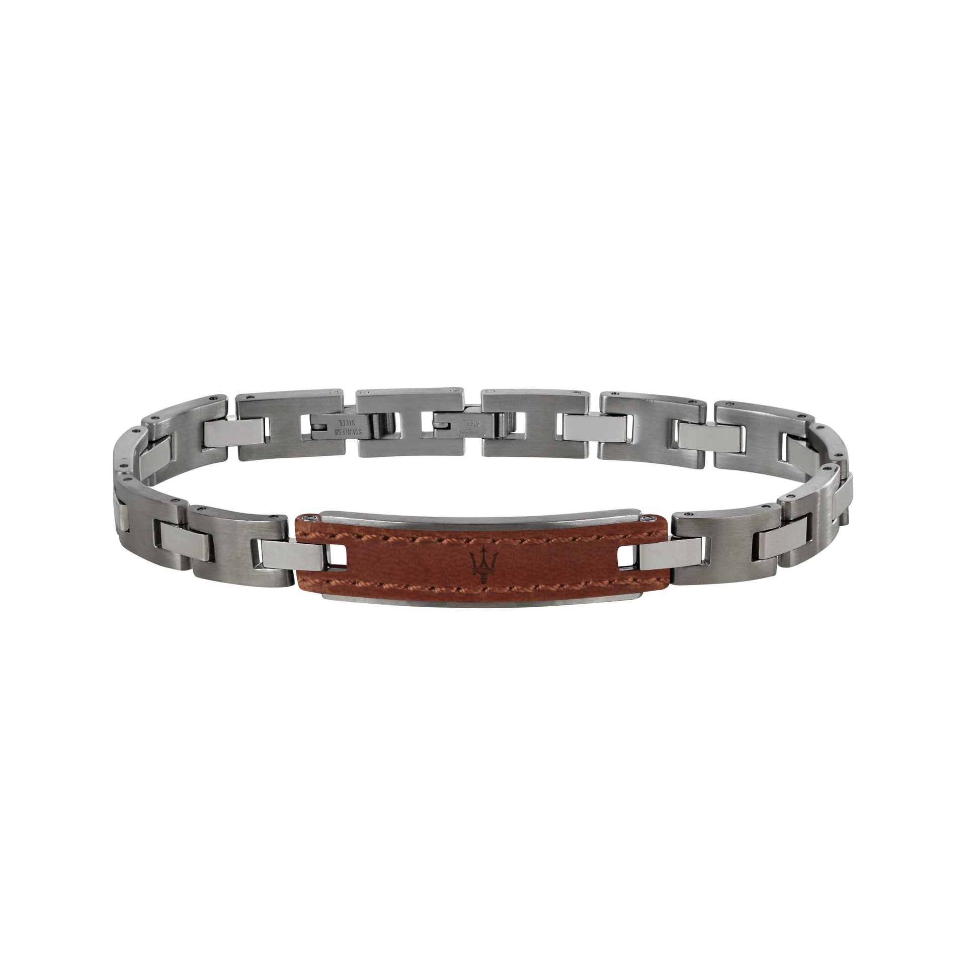 Maserati Jewels Leather And Stainless Steel JM218AMD01 Bracelet - Premium  from Rapidvehicles - Just $110.69! Shop now at Rapidvehicles