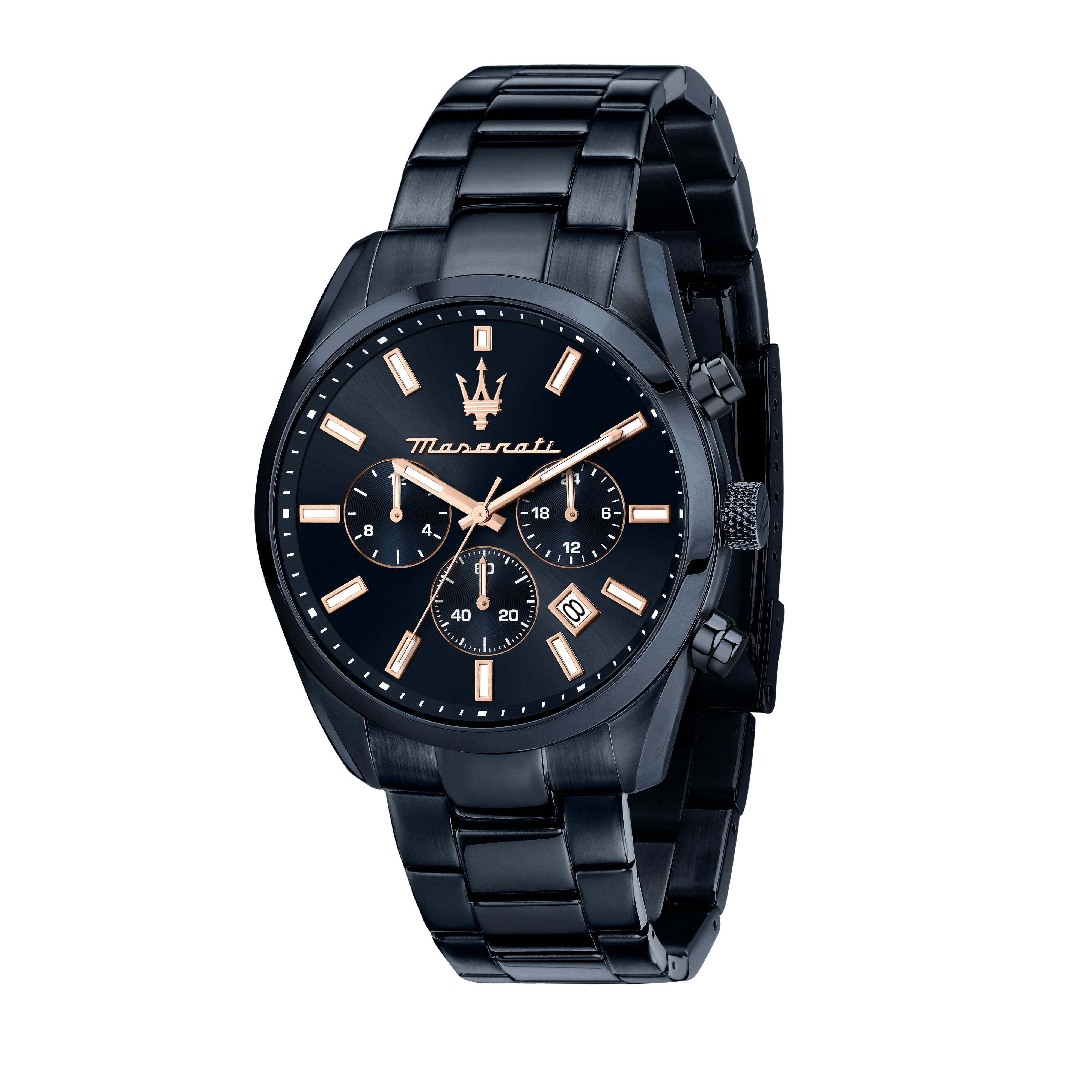 Maserati Attrazione Chronograph Stainless Steel Navy Blue Multifunction Dial Quartz R8873626003 Men's Watch - Premium  from Rapidvehicles - Just $334.99! Shop now at Rapidvehicles