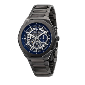 Maserati Stile Chronograph Stainless Steel Blue Skeleton Dial Quartz R8873642012 100M Men's Watch - Premium  from Rapidvehicles - Just $537.99! Shop now at Rapidvehicles