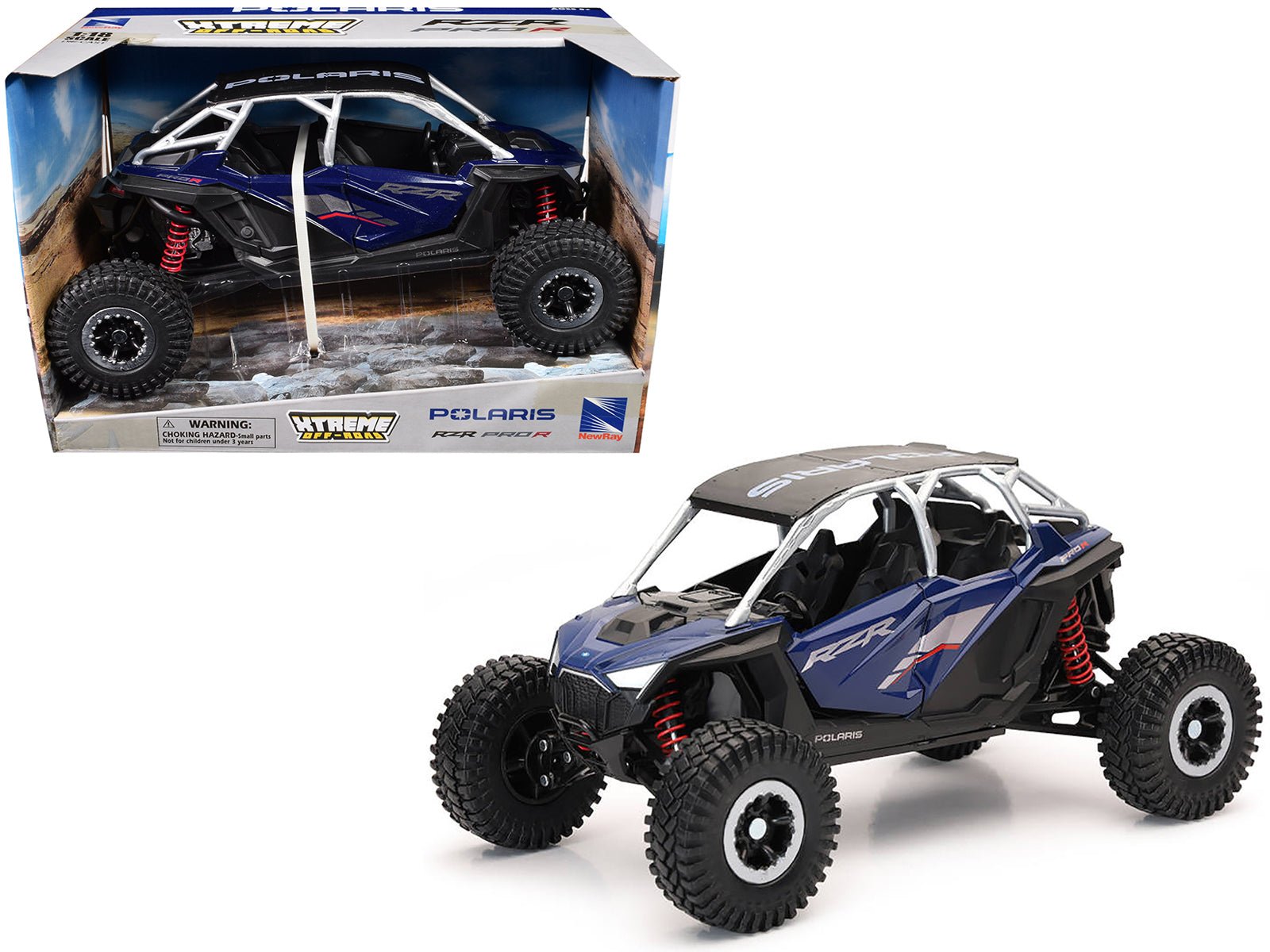 Polaris RZR Pro R UTV Blue with Black Top "Xtreme Off - Road" Series 1/18 Diecast Model by New Ray free shipping USA - Rapid Vehicles