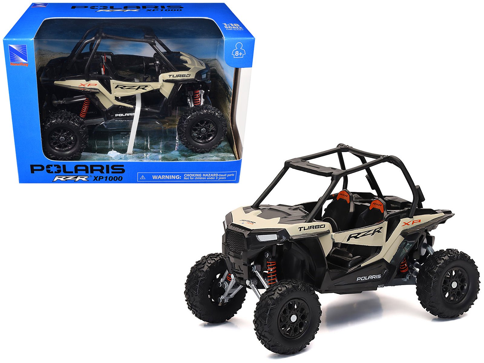 Polaris RZR XP 1000 Dune Buggy Sand Metallic 1/18 Diecast Model by New Ray free shipping USA - Rapid Vehicles