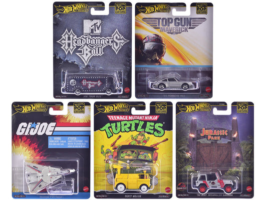 "Pop Culture 2025" 5 piece Set K "Premium Series" Diecast Model Cars by Hot Wheels free shipping USA - Rapid Vehicles