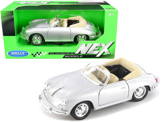 Porsche 356B Roadster Silver "NEX Models" 1/24 Diecast Model Car by Welly free shipping USA - Rapid Vehicles