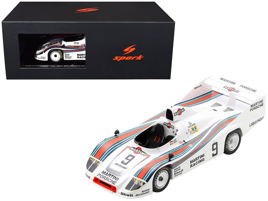Porsche 908/80 9 Jacky Ickx - Reinhold Joest "Martini Racing" 2nd Place "24 Hours of Le Mans" (1980) with Acrylic Display Case 1/18 Model Car by Spark free shipping USA - Rapid Vehicles