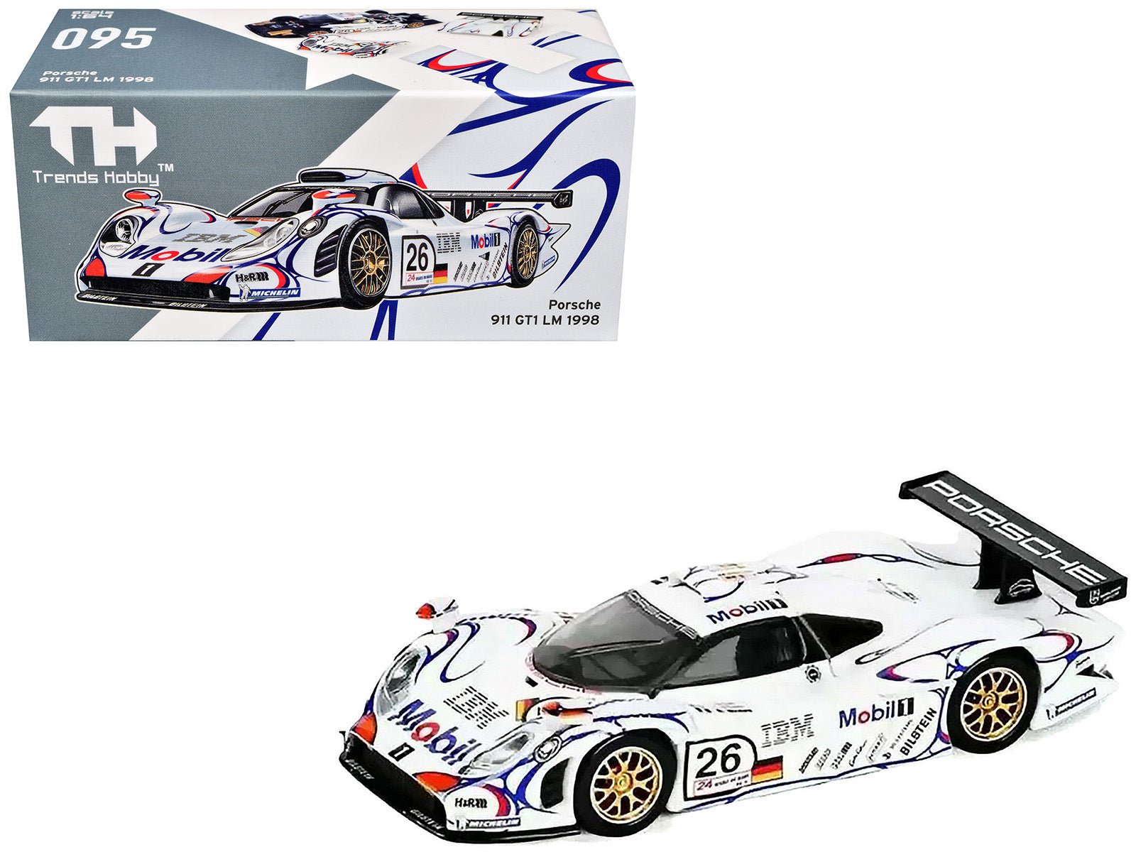 Porsche 911 GT1 26 Allan McNish - Stephane Ortelli - Laurent Aiello "Porsche AG" Winner "24 Hours of Le Mans" (1998) 1/64 Diecast Model Car by Trends Hobby free shipping USA - Rapid Vehicles