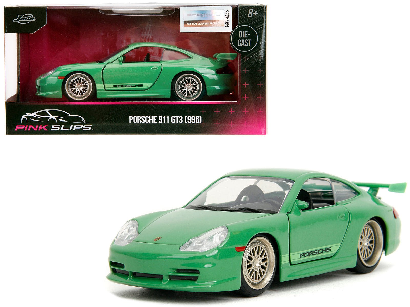Porsche 911 GT3 (996) Green "Pink Slips" Series 1/32 Diecast Model Car by Jada free shipping USA - Rapid Vehicles