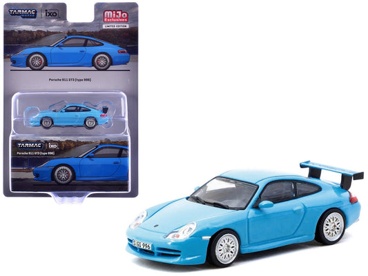 Porsche 911 GT3 (996) Light Blue "Global64" Series 1/64 Diecast Model by Tarmac Works free shipping USA - Rapid Vehicles