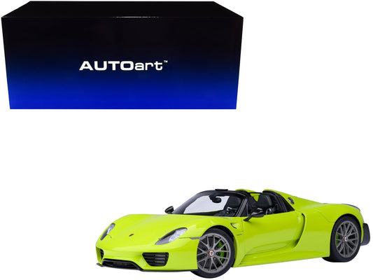 Porsche 918 Spyder "Weissach Package" Acid Green 1/18 Model Car by Autoart free shipping USA - Rapid Vehicles