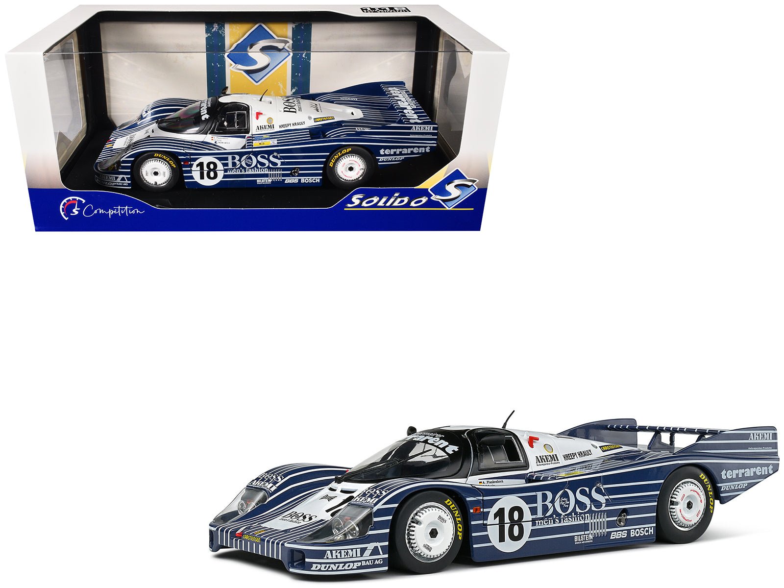 Porsche 956LH 18 Jurgen Lassig - Axel Plankenhorn - Desire Wilson "24 Hours of Le Mans" (1983) "Competition" Series 1/18 Diecast Model Car by Solido free shipping USA - Rapid Vehicles