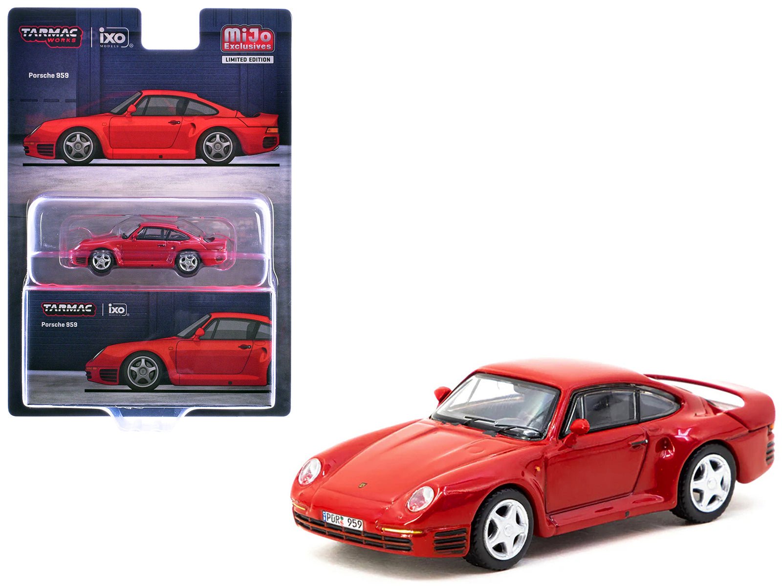 Porsche 959 Red "Global64" Series 1/64 Diecast Model by Tarmac Works free shipping USA - Rapid Vehicles