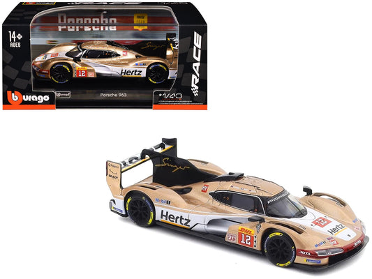Porsche 963 12 Callum Ilott - Will Stevens - Norman Nato "Hertz Team Jota" Hypercar Team Winner "FIA World Endurance Championship" (2024) with Display Case "Race" Series 1/43 Diecast Model Car by Bburago free shipping USA - Rapid Vehicles