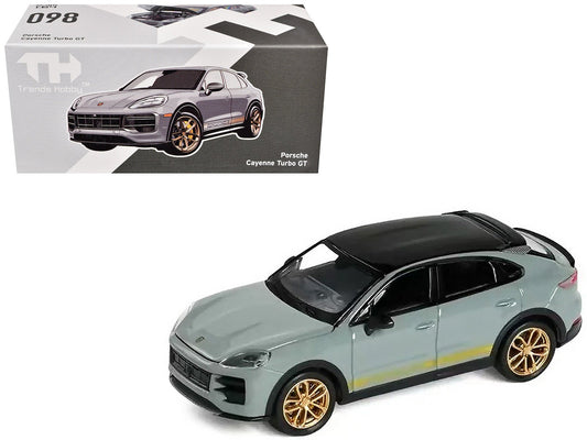 Porsche Cayenne Turbo GT Gray with Black Top and Gold Stripes 1/64 Diecast Model Car by Trends Hobby free shipping USA - Rapid Vehicles