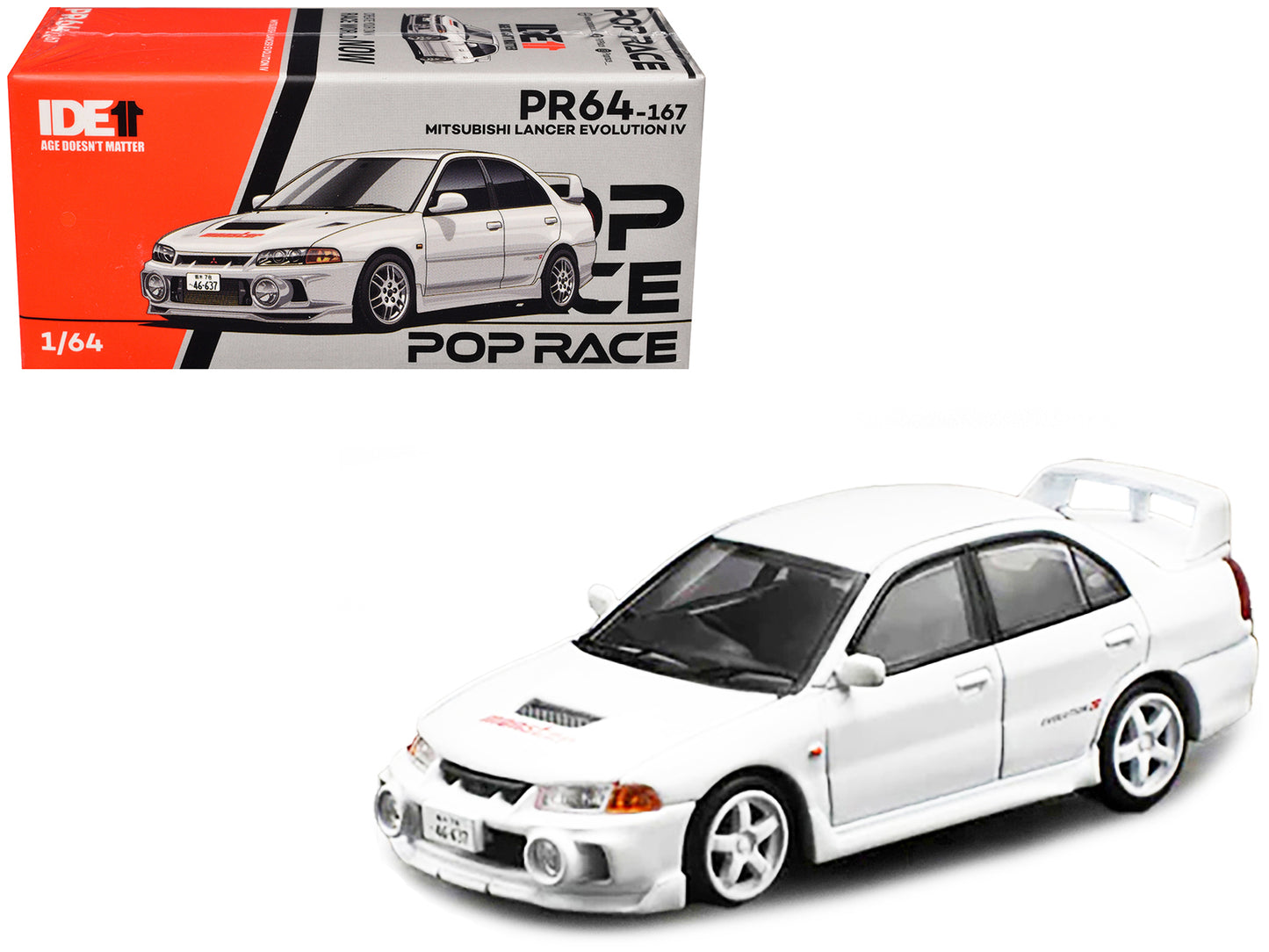 Mitsubishi Lancer Evolution IV RHD (Right Hand Drive) White "Indonesia Diecast Expo 2024 Exclusive" 1/64 Diecast Model Car by Pop Race - Use code SHOPAPP15 to get 15 percent off