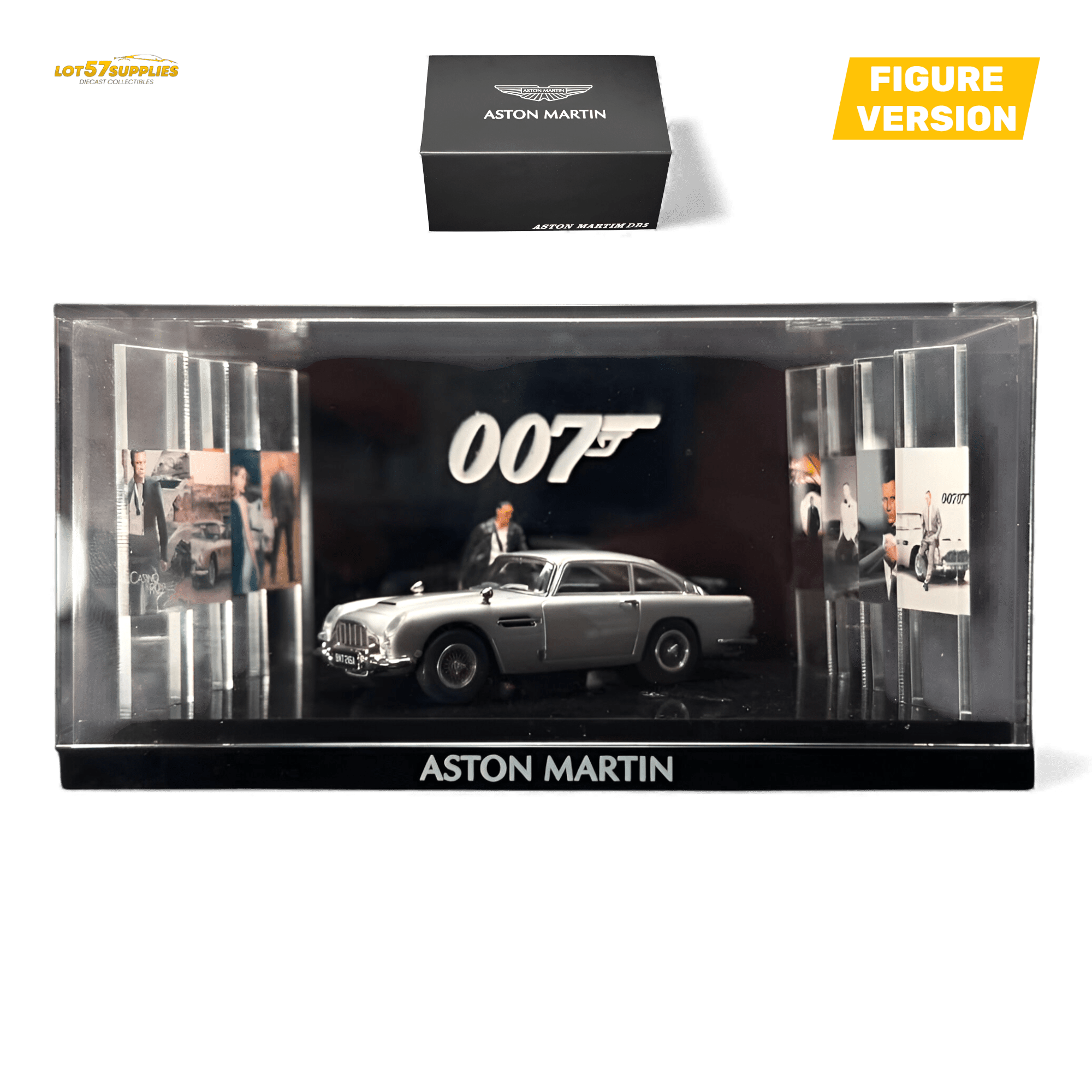 (Pre-Order) Aston Martin DB5 High Gloss Silver Figurine Ver 1:64 - Rapid Vehicles
