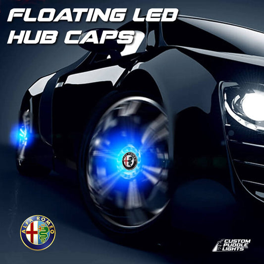 Premium LED Floating Wheel Logo Center Hub Caps Various Designs for Alfa Romeo - Rapid Vehicles