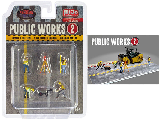 "Public Works 2" 6 piece Diecast Figure Set (4 Figures 1 camera 1 wheelbarrow) Limited Edition to 3600 pieces Worldwide for 1/64 scale models by American Diorama free shipping USA - Rapid Vehicles