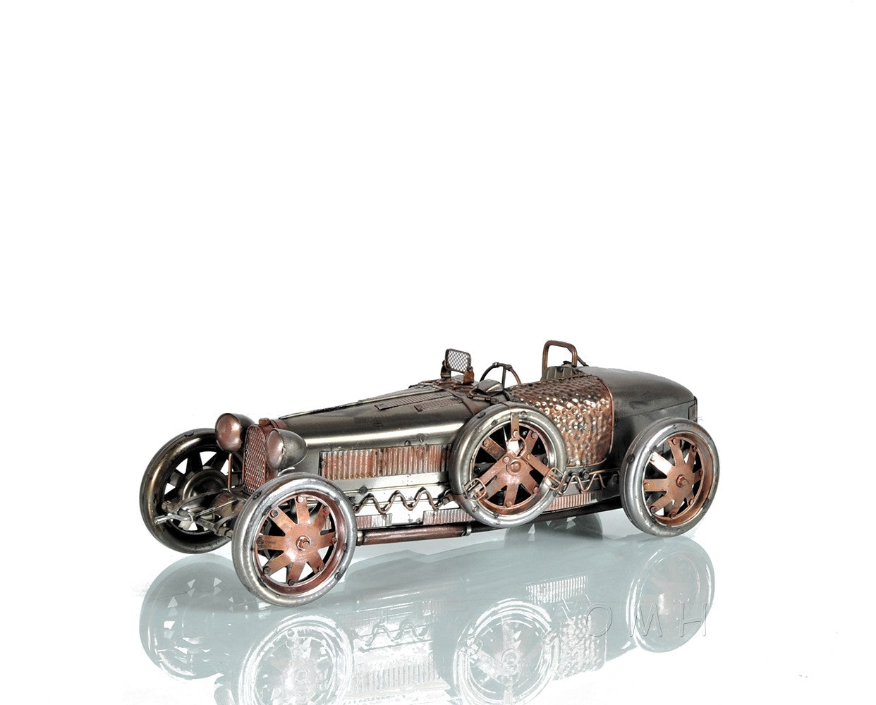 c1924 Bugatti Bronze and Silver Racecar Model Sculpture - Premium  from Rapidvehicles - Just $156.99! Shop now at Rapidvehicles