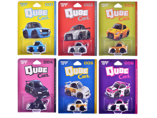 "QubeCarz" Series 1 Set of 6 pieces 1/64 Diecast Model Cars by Mini GT free shipping USA - Rapid Vehicles