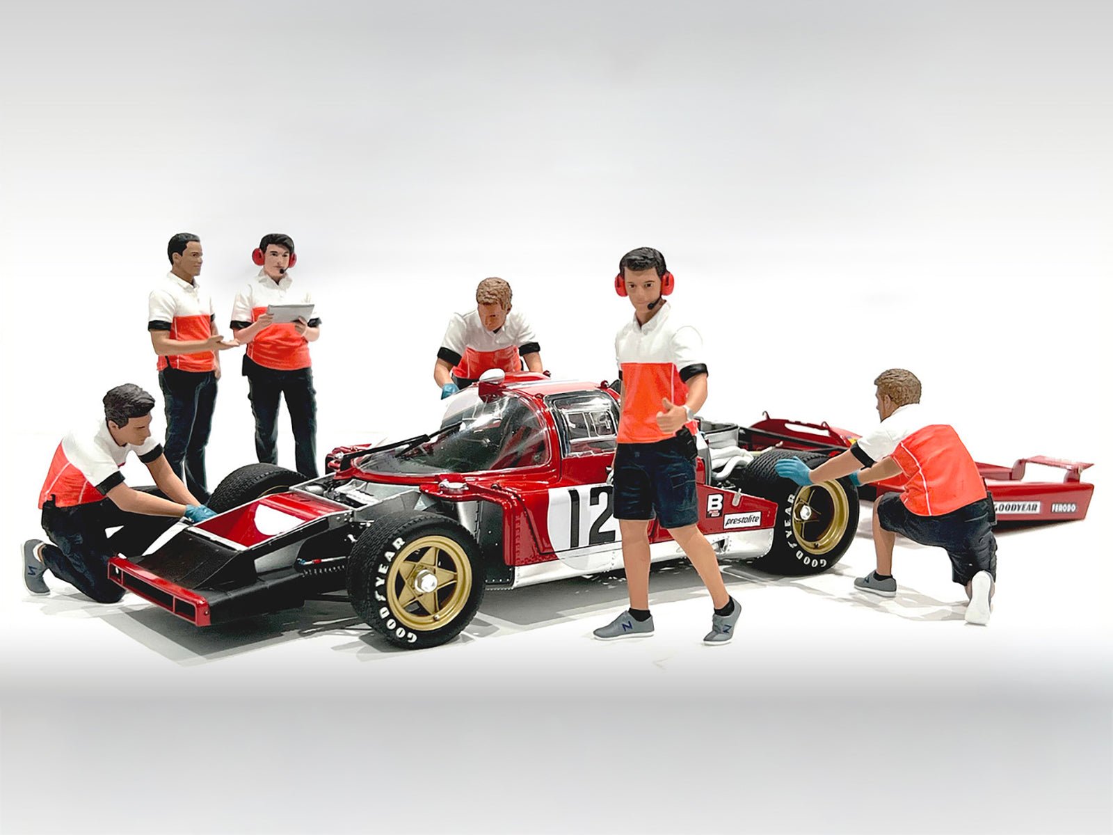 "Race Crew" 6 piece Figure Set for 1/18 scale models by American Diorama free shipping USA - Rapid Vehicles