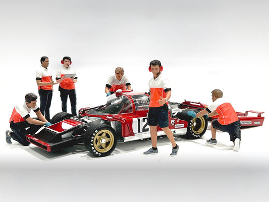 "Race Crew" 6 piece Figure Set for 1/24 Scale Models by American Diorama free shipping USA - Rapid Vehicles