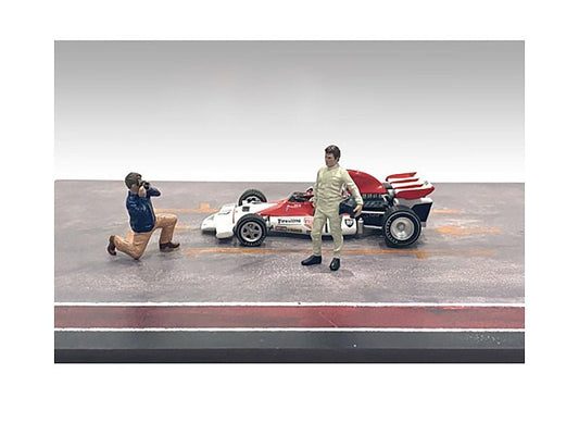"Race Day" Two Diecast Figures Set 1 for 1/43 Scale Models by American Diorama free shipping USA - Rapid Vehicles