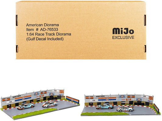 "Race Track Gulf Oil" Diorama with Decals for 1/64 Scale Models by American Diorama free shipping USA - Rapid Vehicles