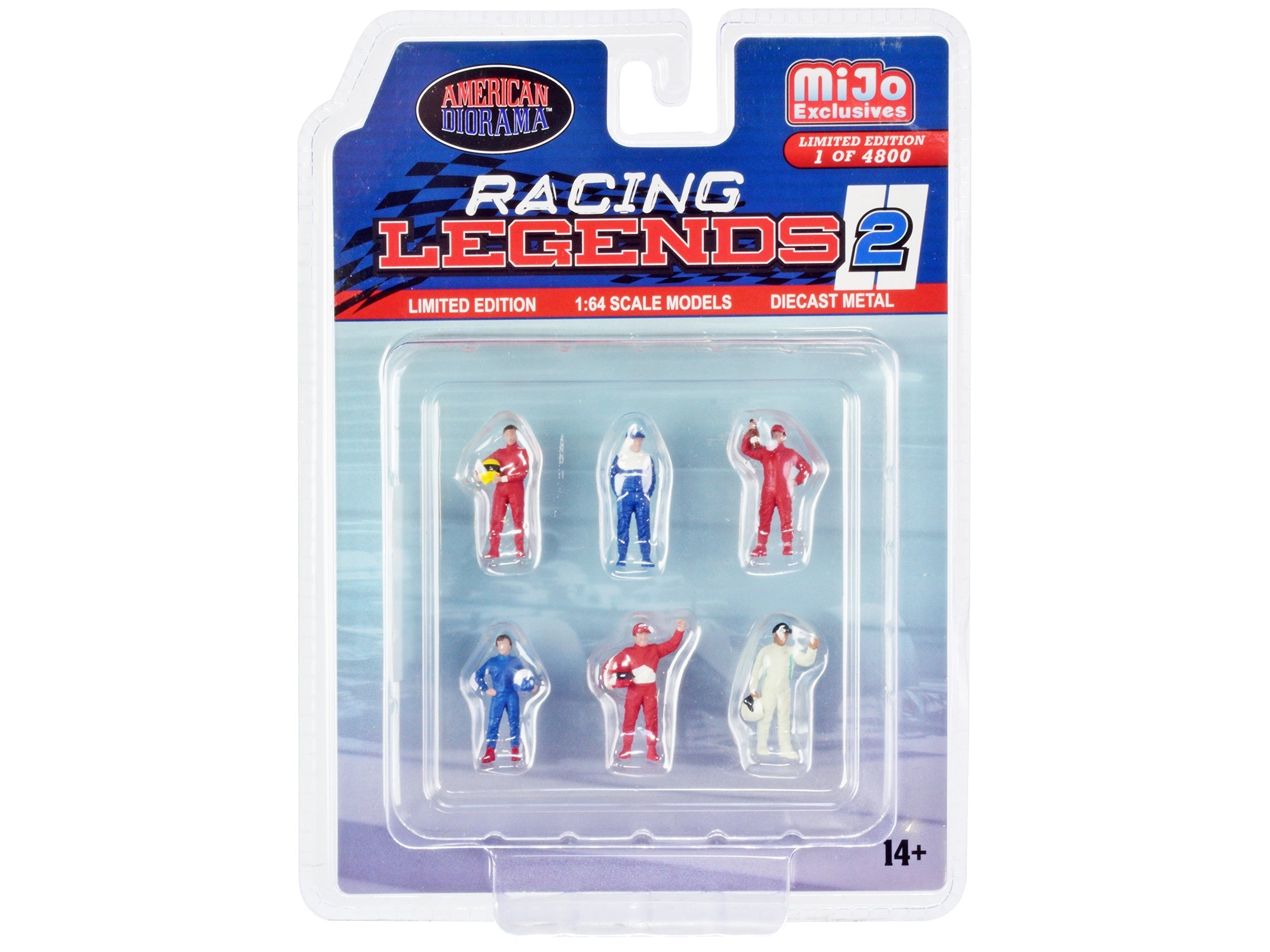 "Racing Legends 2" 6 piece Diecast Set (6 Driver Figures) Limited Edition to 4800 pieces Worldwide for 1/64 Scale Models by American Diorama free shipping USA - Rapid Vehicles
