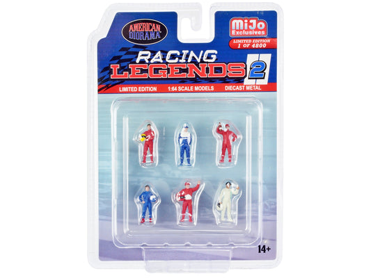 "Racing Legends 2" 6 piece Diecast Set (6 Driver Figures) Limited Edition to 4800 pieces Worldwide for 1/64 Scale Models by American Diorama free shipping USA - Rapid Vehicles