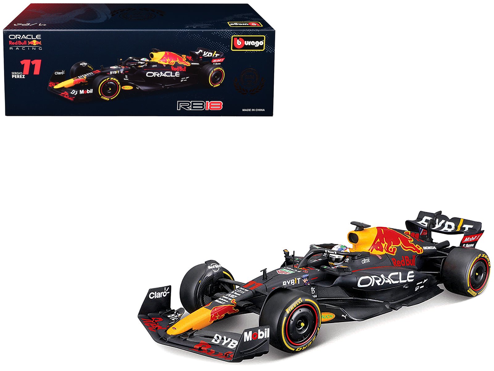 Red Bull Racing RB18 11 Sergio Perez "Oracle" Winner Formula One F1 "Constructor's Champion" (2022) 1/24 Diecast Model Car by Bburago free shipping USA - Rapid Vehicles