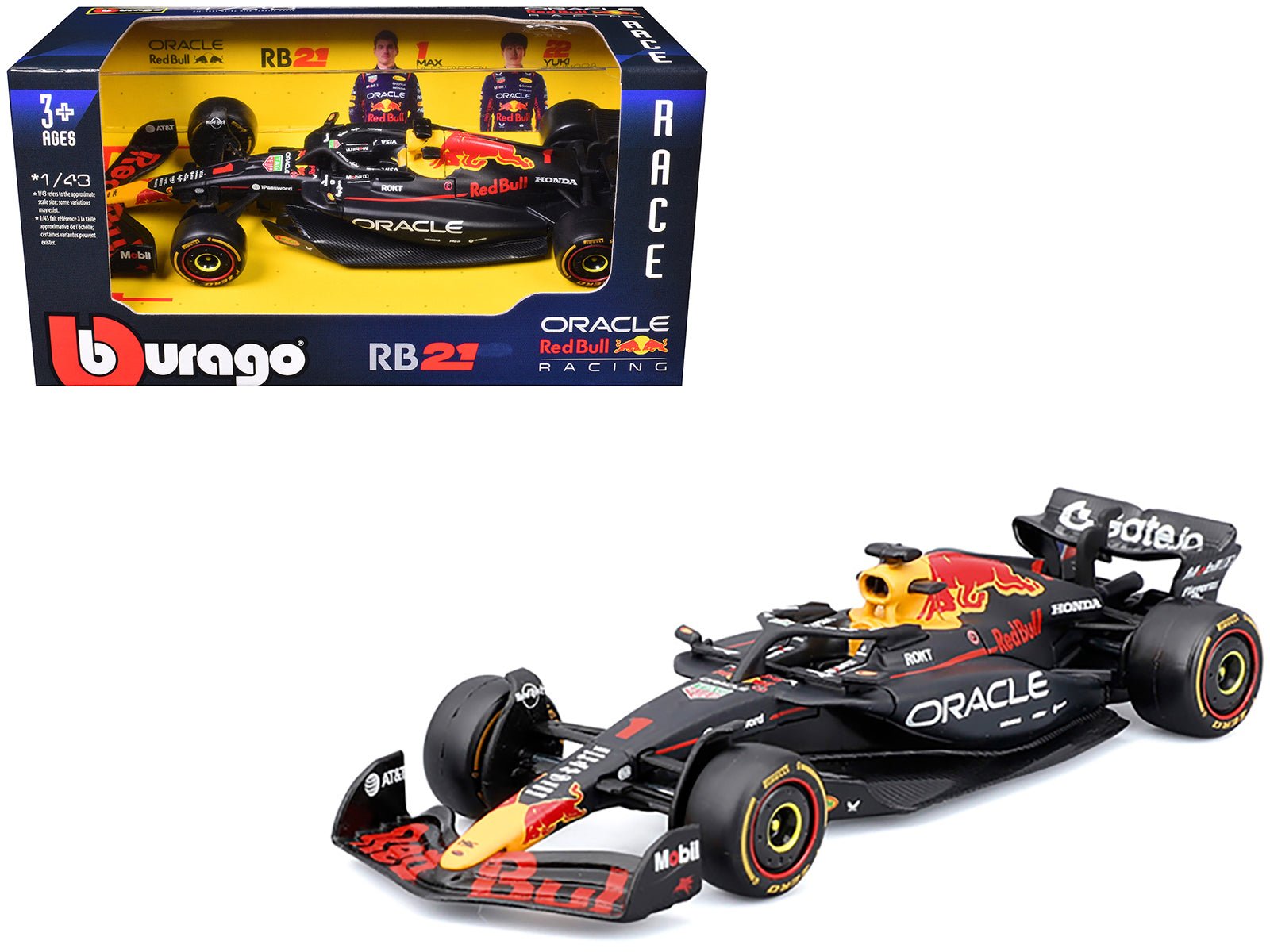 Red Bull Racing RB21 1 Max Verstappen "Oracle" Formula One F1 World Championship (2025) "Race" Series 1/43 Diecast Model Car by Bburago free shipping USA - Rapid Vehicles